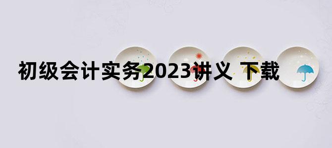 '初级会计实务2023讲义 下载'